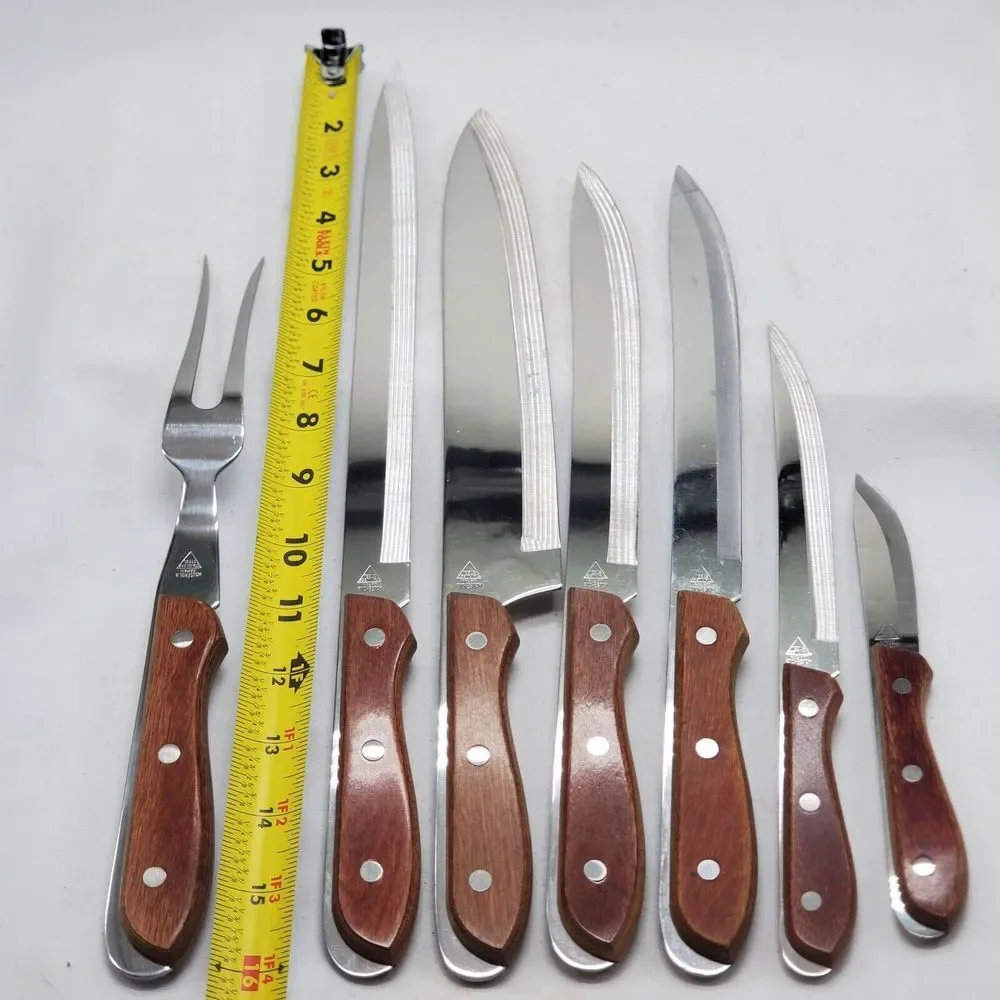Vintage Emperor Steel‎ Knife Set Lot 7 Made Japan Household Stainless MCM Knives